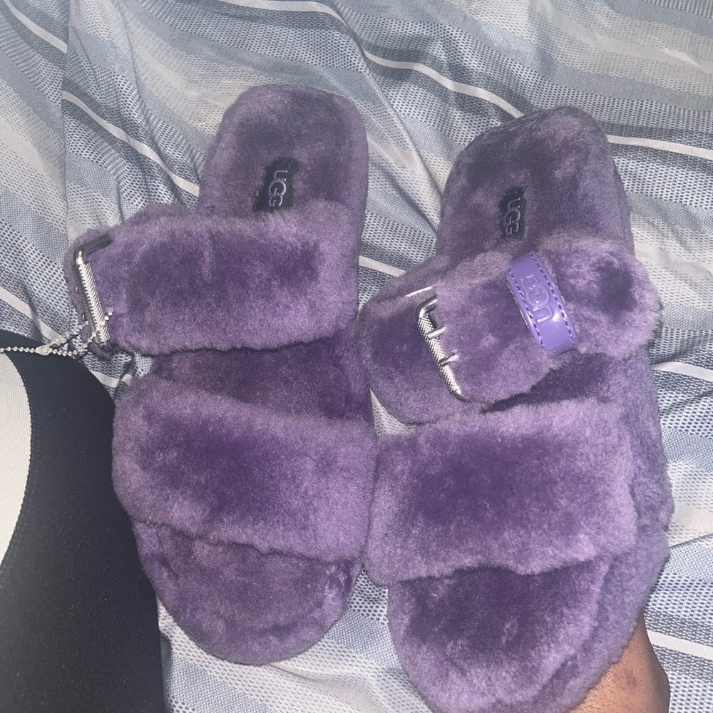 UGG Purple Fluffy Slippers